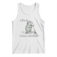 Off To Cause A Kerfuffle Tank Top Funny Groundhog Scooter Chaos - Wonder Print Shop