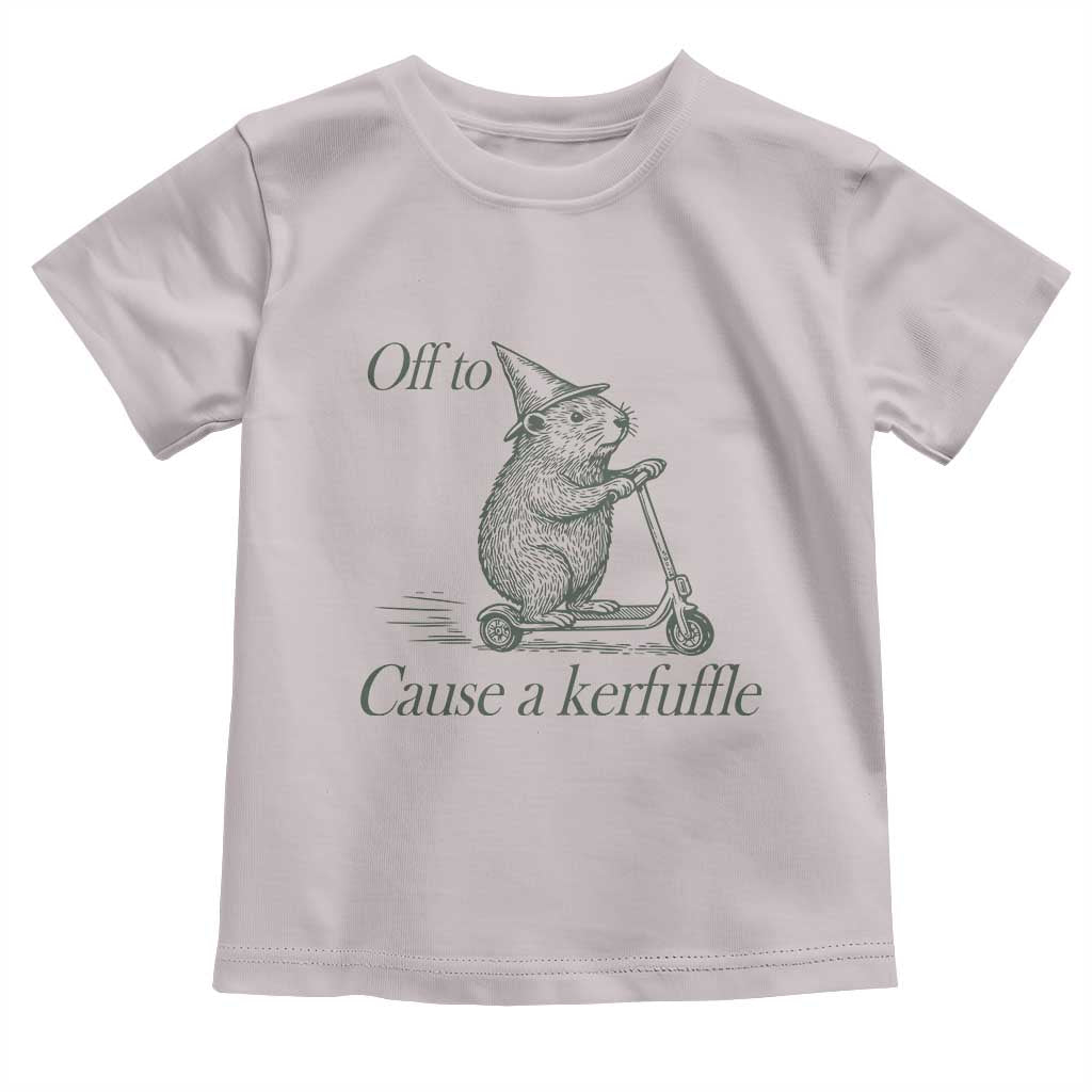 Off To Cause A Kerfuffle Toddler T Shirt Funny Groundhog Scooter Chaos - Wonder Print Shop