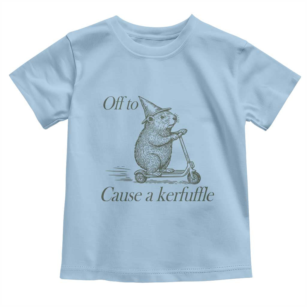 Off To Cause A Kerfuffle Toddler T Shirt Funny Groundhog Scooter Chaos - Wonder Print Shop