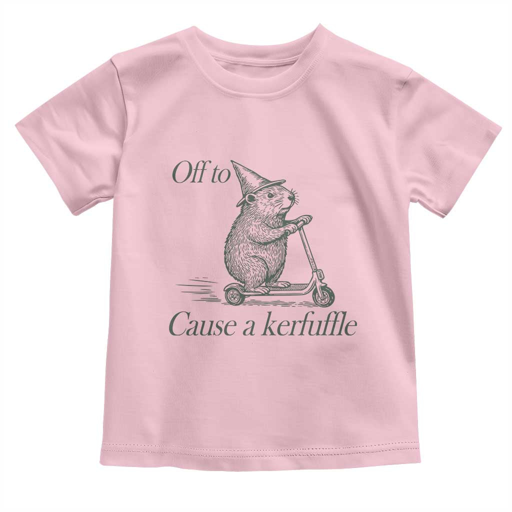 Off To Cause A Kerfuffle Toddler T Shirt Funny Groundhog Scooter Chaos - Wonder Print Shop