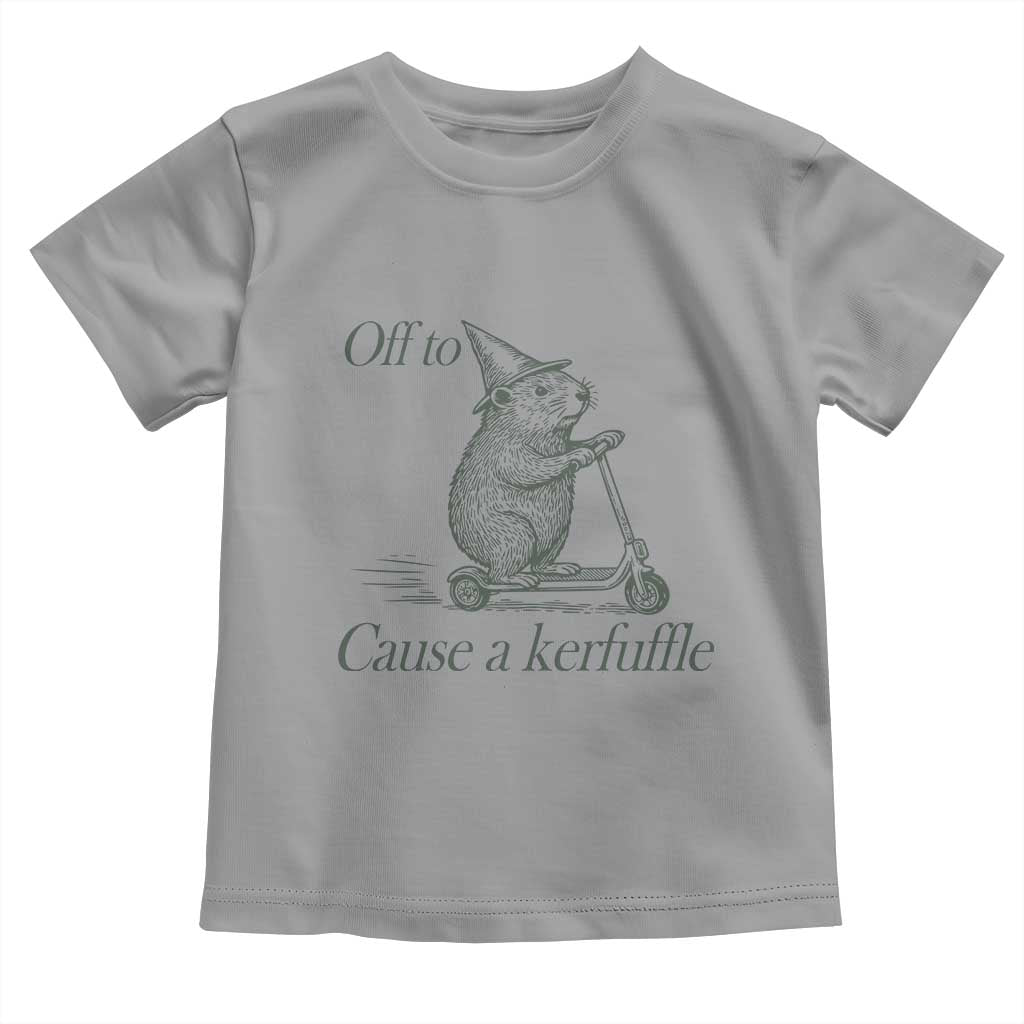Off To Cause A Kerfuffle Toddler T Shirt Funny Groundhog Scooter Chaos - Wonder Print Shop
