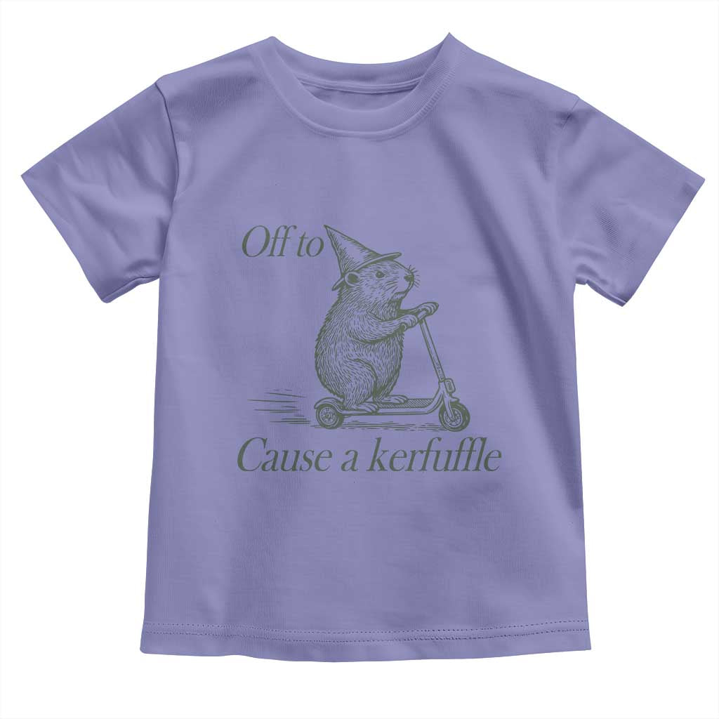 Off To Cause A Kerfuffle Toddler T Shirt Funny Groundhog Scooter Chaos - Wonder Print Shop