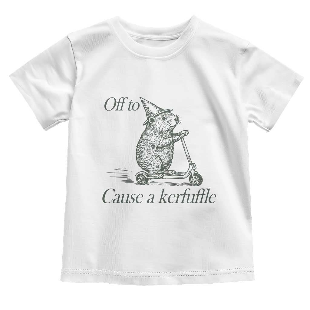 Off To Cause A Kerfuffle Toddler T Shirt Funny Groundhog Scooter Chaos - Wonder Print Shop