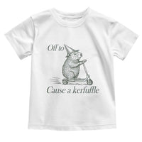Off To Cause A Kerfuffle Toddler T Shirt Funny Groundhog Scooter Chaos - Wonder Print Shop