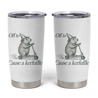 Off To Cause A Kerfuffle Tumbler Cup Funny Groundhog Scooter Chaos - Wonder Print Shop