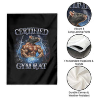 Funny Certified Gym Rat Garden Flag Fitness Bodybuilding Gym Lovers Meme - Wonder Print Shop