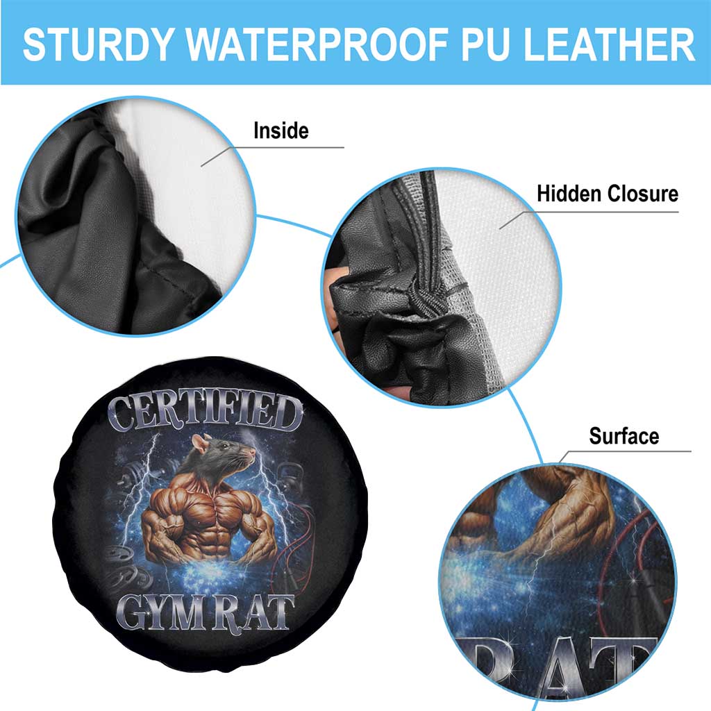Funny Certified Gym Rat Spare Tire Cover Fitness Bodybuilding Gym Lovers Meme - Wonder Print Shop