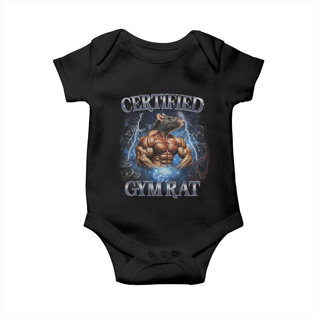 Funny Certified Gym Rat Baby Onesie Fitness Bodybuilding Gym Lovers Meme - Wonder Print Shop