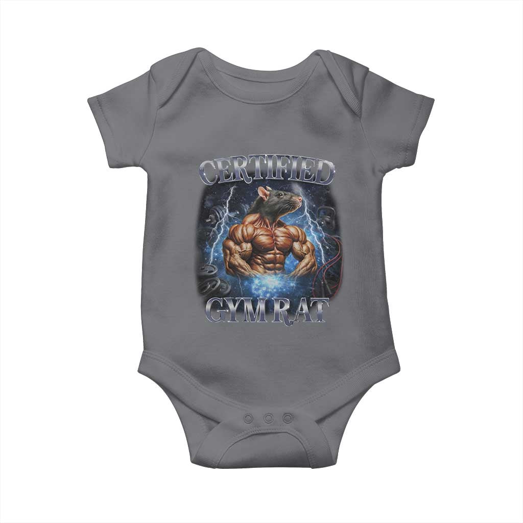 Funny Certified Gym Rat Baby Onesie Fitness Bodybuilding Gym Lovers Meme - Wonder Print Shop
