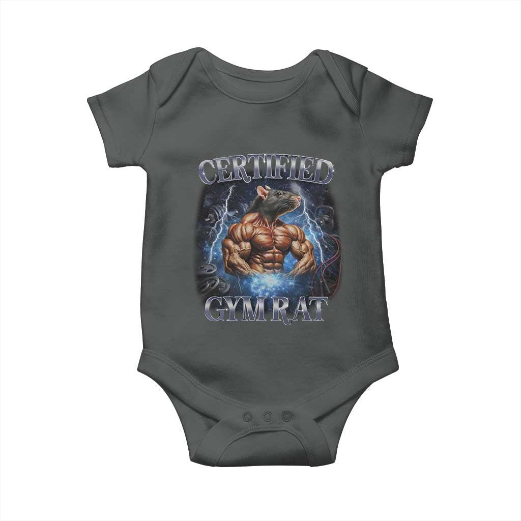 Funny Certified Gym Rat Baby Onesie Fitness Bodybuilding Gym Lovers Meme - Wonder Print Shop