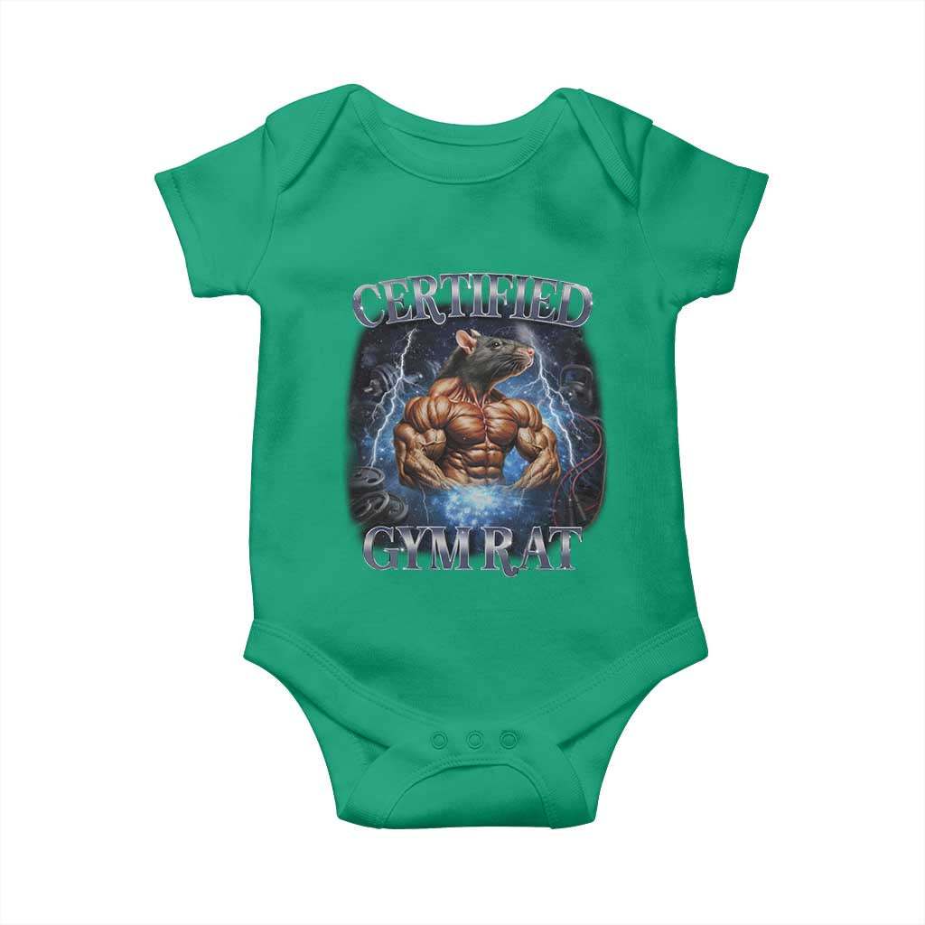 Funny Certified Gym Rat Baby Onesie Fitness Bodybuilding Gym Lovers Meme - Wonder Print Shop