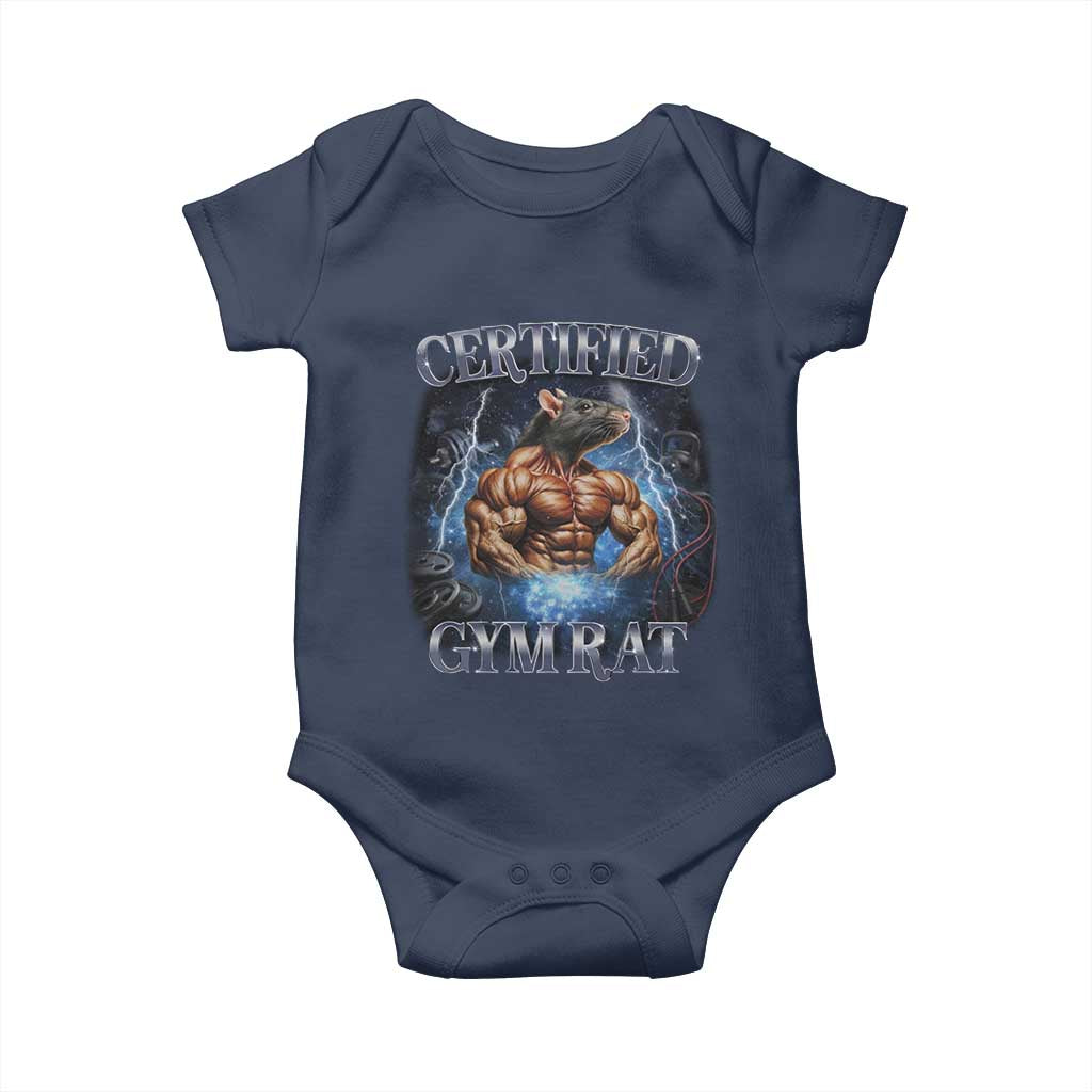 Funny Certified Gym Rat Baby Onesie Fitness Bodybuilding Gym Lovers Meme - Wonder Print Shop