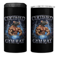 Funny Certified Gym Rat 4 in 1 Can Cooler Tumbler Fitness Bodybuilding Gym Lovers Meme - Wonder Print Shop