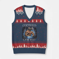 Funny Certified Gym Rat V-Neck Knit Sweater Vest Fitness Bodybuilding Gym Lovers Meme - Wonder Print Shop