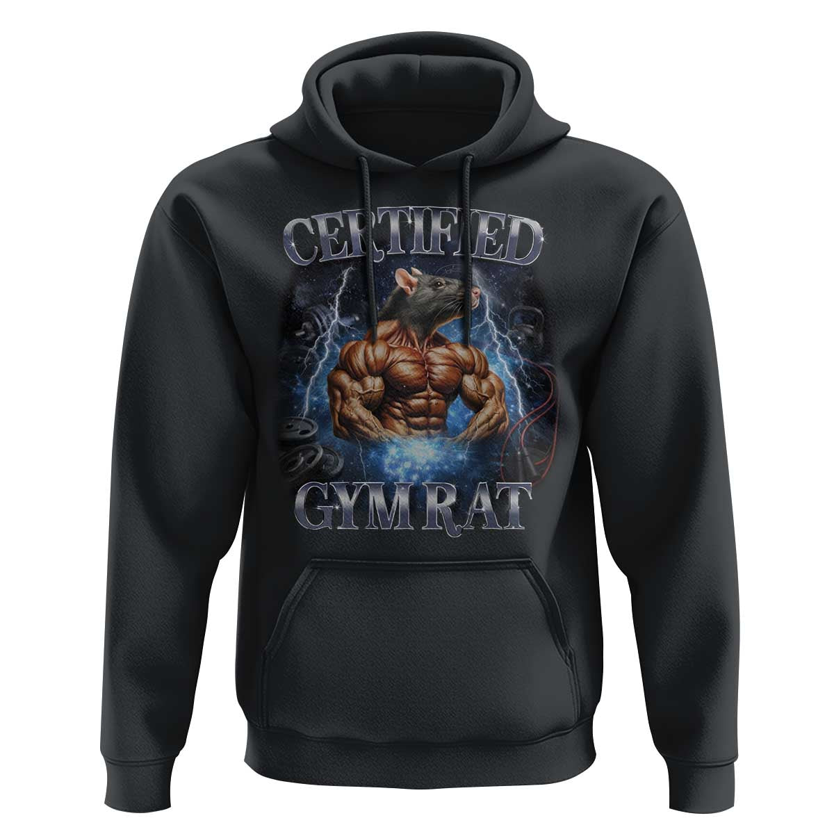 Funny Certified Gym Rat Hoodie Fitness Bodybuilding Gym Lovers Meme - Wonder Print Shop