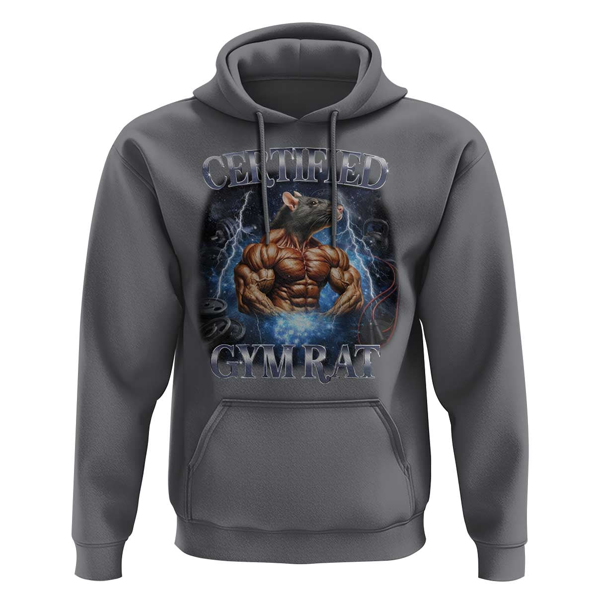 Funny Certified Gym Rat Hoodie Fitness Bodybuilding Gym Lovers Meme - Wonder Print Shop