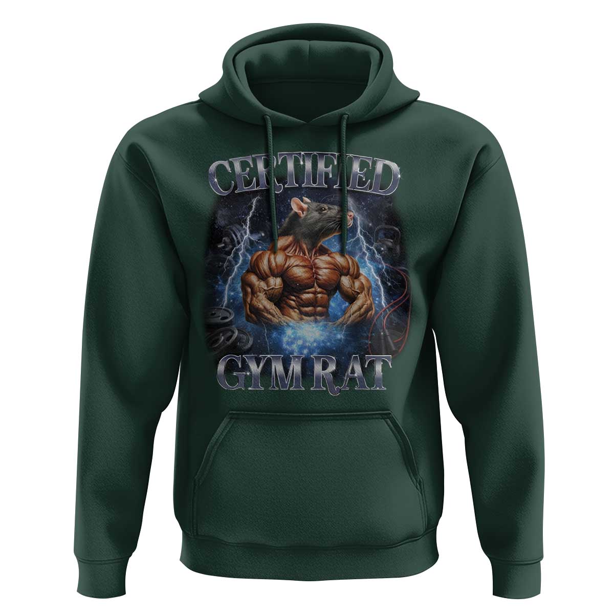 Funny Certified Gym Rat Hoodie Fitness Bodybuilding Gym Lovers Meme - Wonder Print Shop
