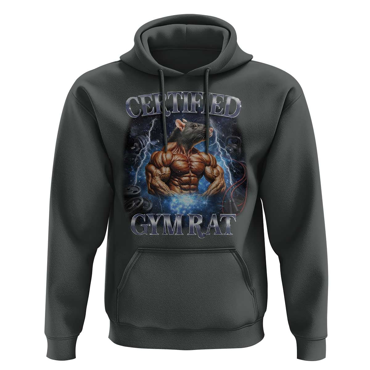 Funny Certified Gym Rat Hoodie Fitness Bodybuilding Gym Lovers Meme - Wonder Print Shop