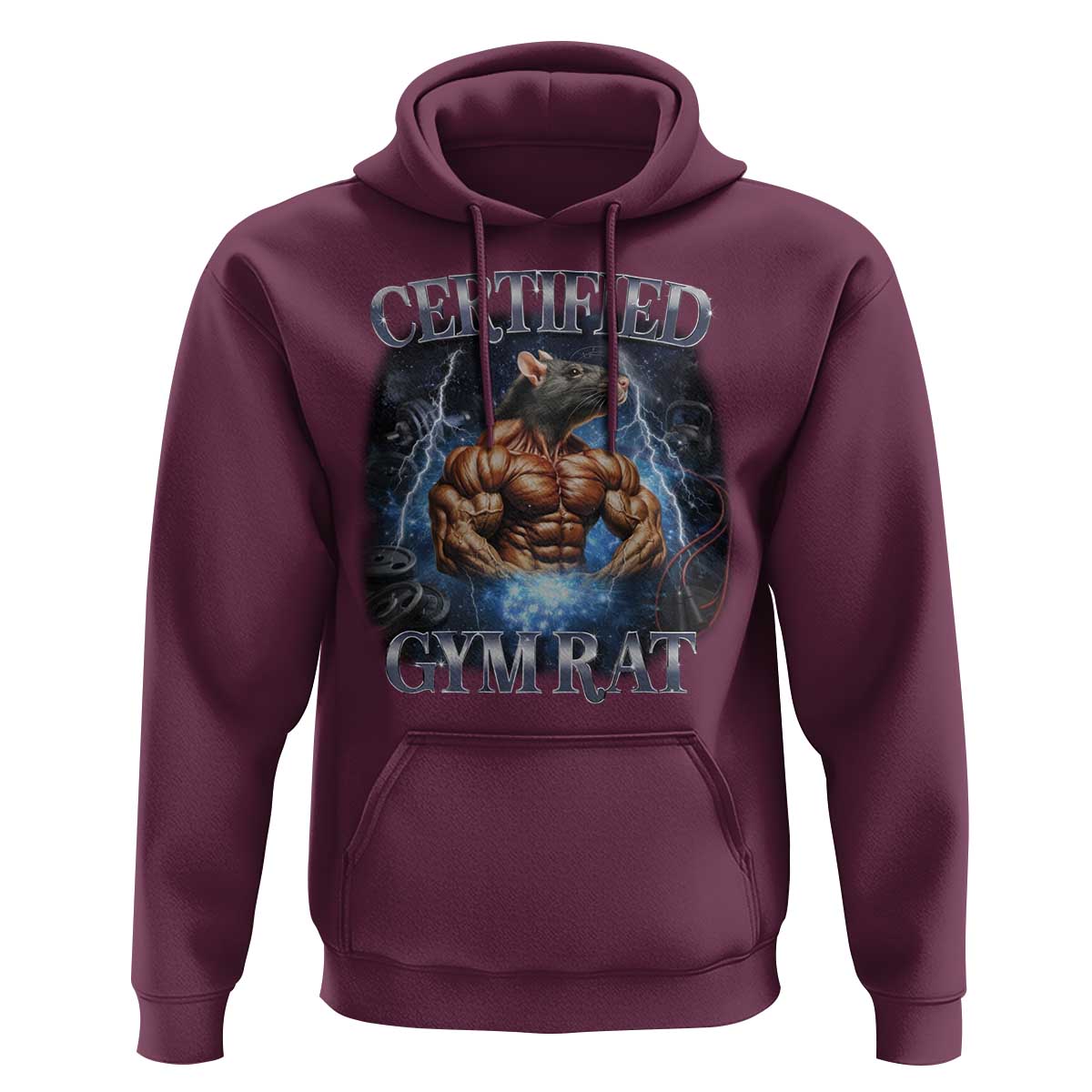 Funny Certified Gym Rat Hoodie Fitness Bodybuilding Gym Lovers Meme - Wonder Print Shop
