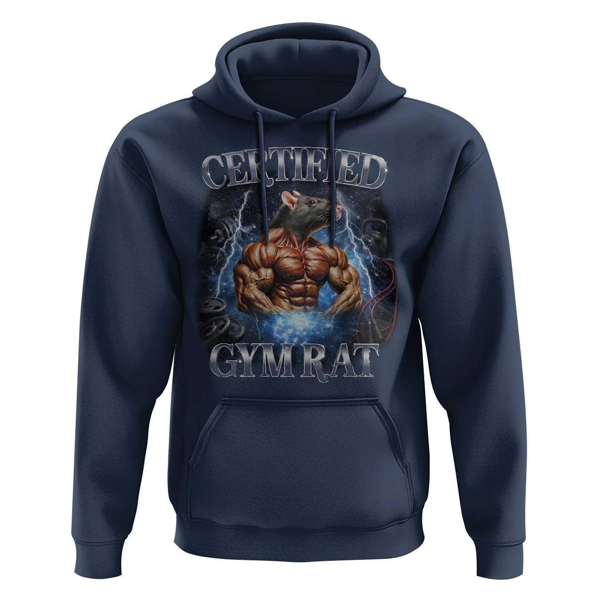 Funny Certified Gym Rat Hoodie Fitness Bodybuilding Gym Lovers Meme - Wonder Print Shop