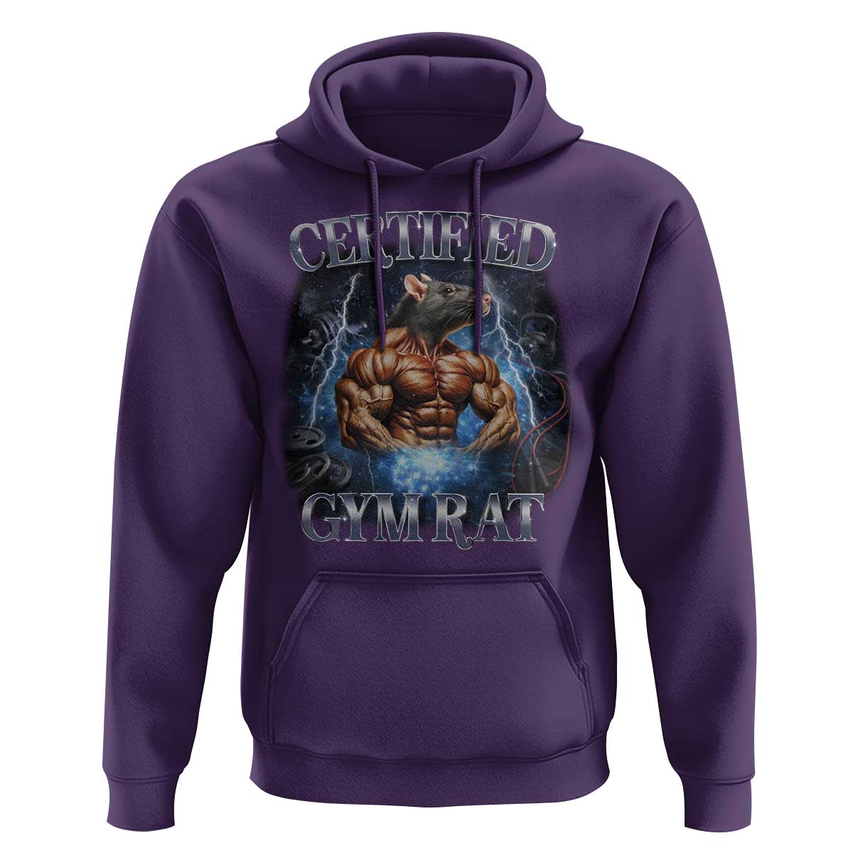Funny Certified Gym Rat Hoodie Fitness Bodybuilding Gym Lovers Meme - Wonder Print Shop