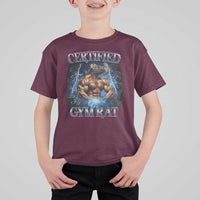 Funny Certified Gym Rat T Shirt For Kid Fitness Bodybuilding Gym Lovers Meme - Wonder Print Shop