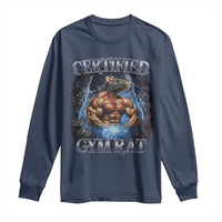 Funny Certified Gym Rat Long Sleeve Shirt Fitness Bodybuilding Gym Lovers Meme - Wonder Print Shop