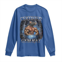 Funny Certified Gym Rat Long Sleeve Shirt Fitness Bodybuilding Gym Lovers Meme - Wonder Print Shop