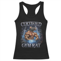 Funny Certified Gym Rat Racerback Tank Top Fitness Bodybuilding Gym Lovers Meme - Wonder Print Shop