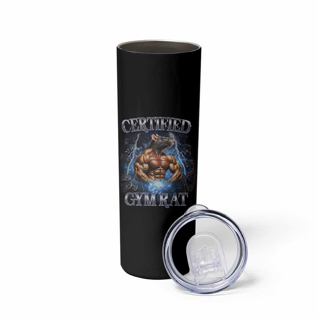 Funny Certified Gym Rat Skinny Tumbler Fitness Bodybuilding Gym Lovers Meme - Wonder Print Shop