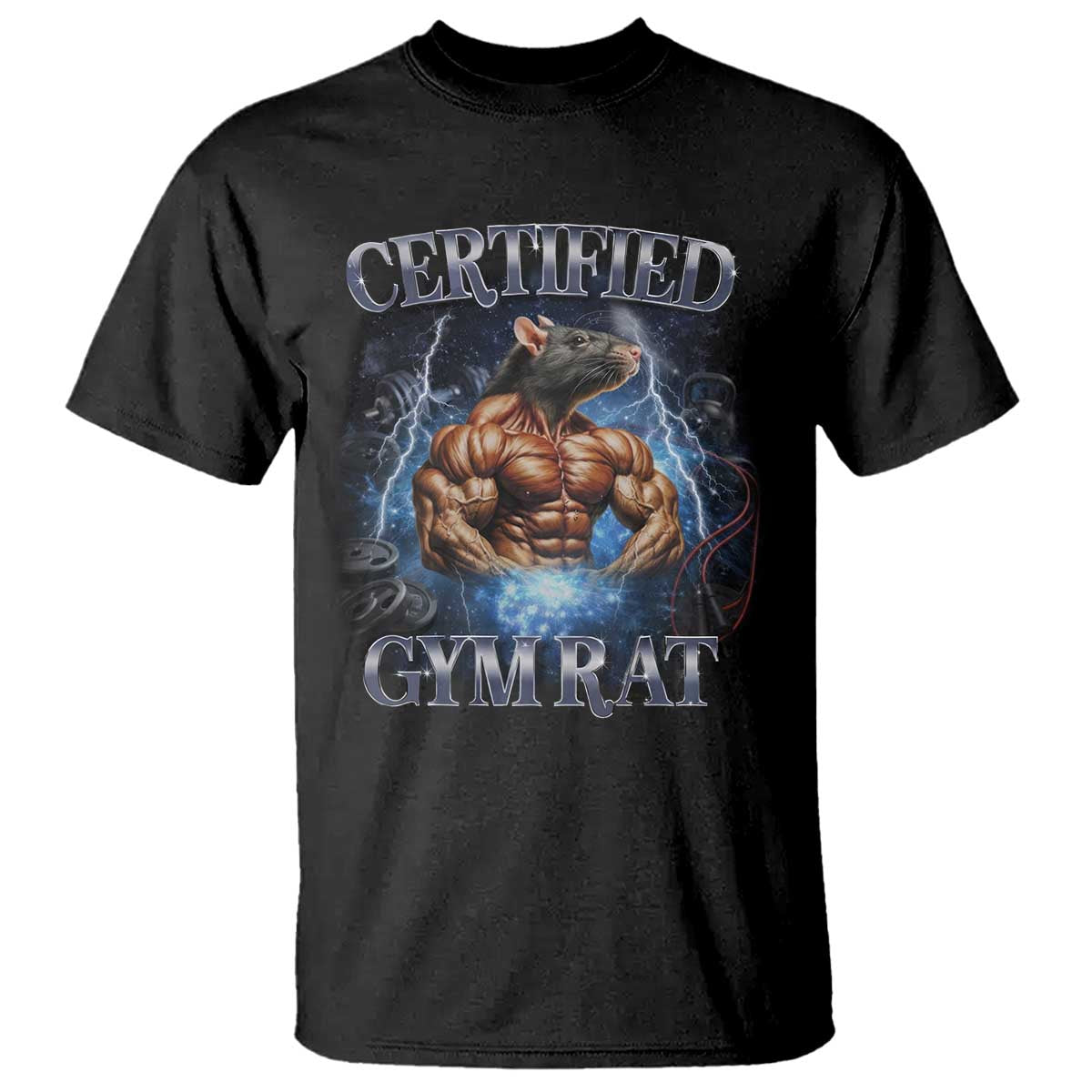 Funny Certified Gym Rat T Shirt Fitness Bodybuilding Gym Lovers Meme - Wonder Print Shop