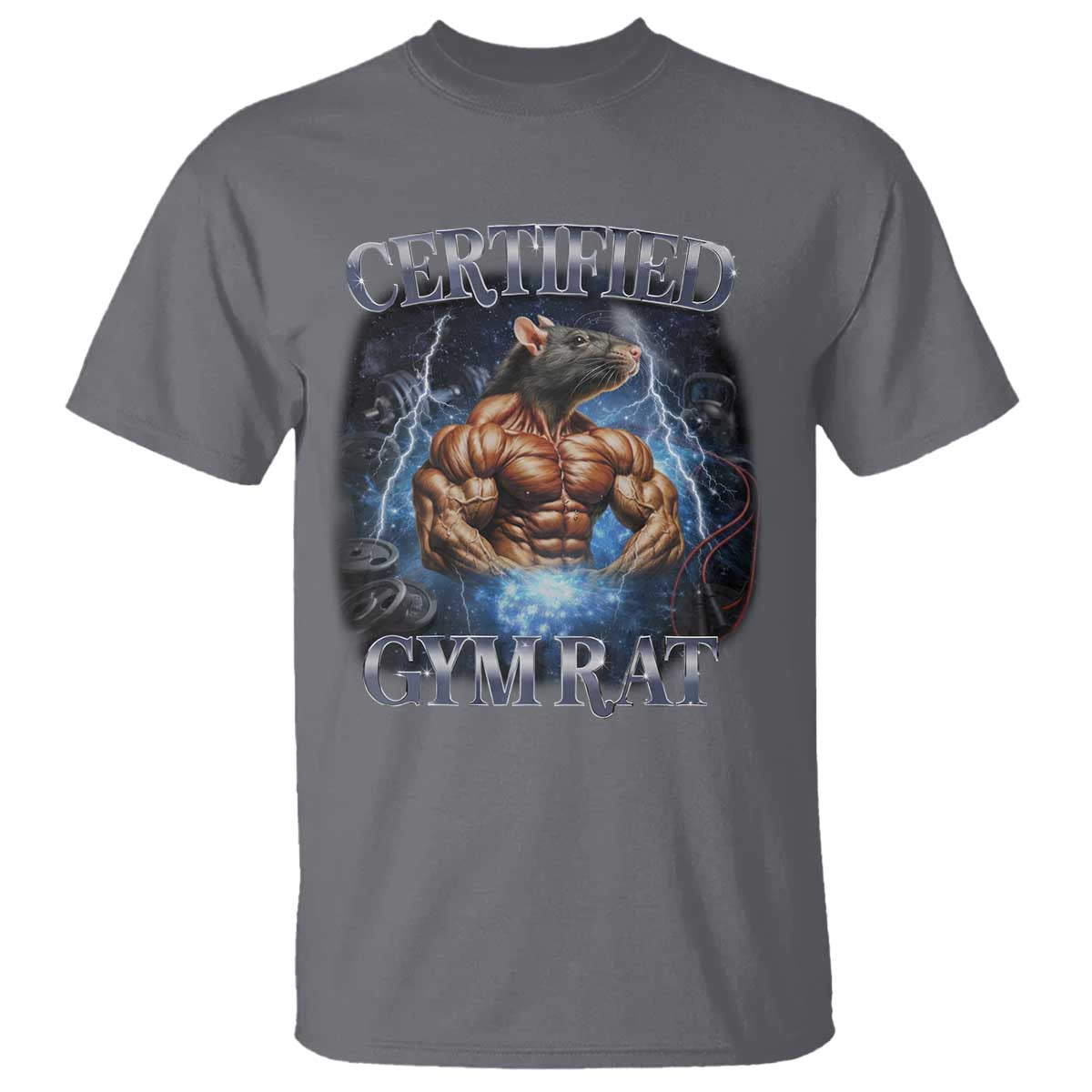 Funny Certified Gym Rat T Shirt Fitness Bodybuilding Gym Lovers Meme - Wonder Print Shop
