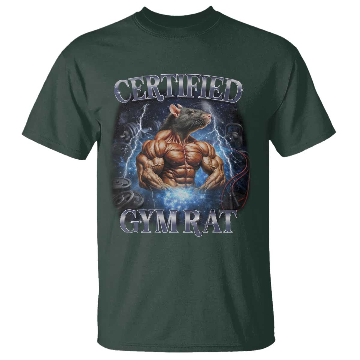 Funny Certified Gym Rat T Shirt Fitness Bodybuilding Gym Lovers Meme - Wonder Print Shop