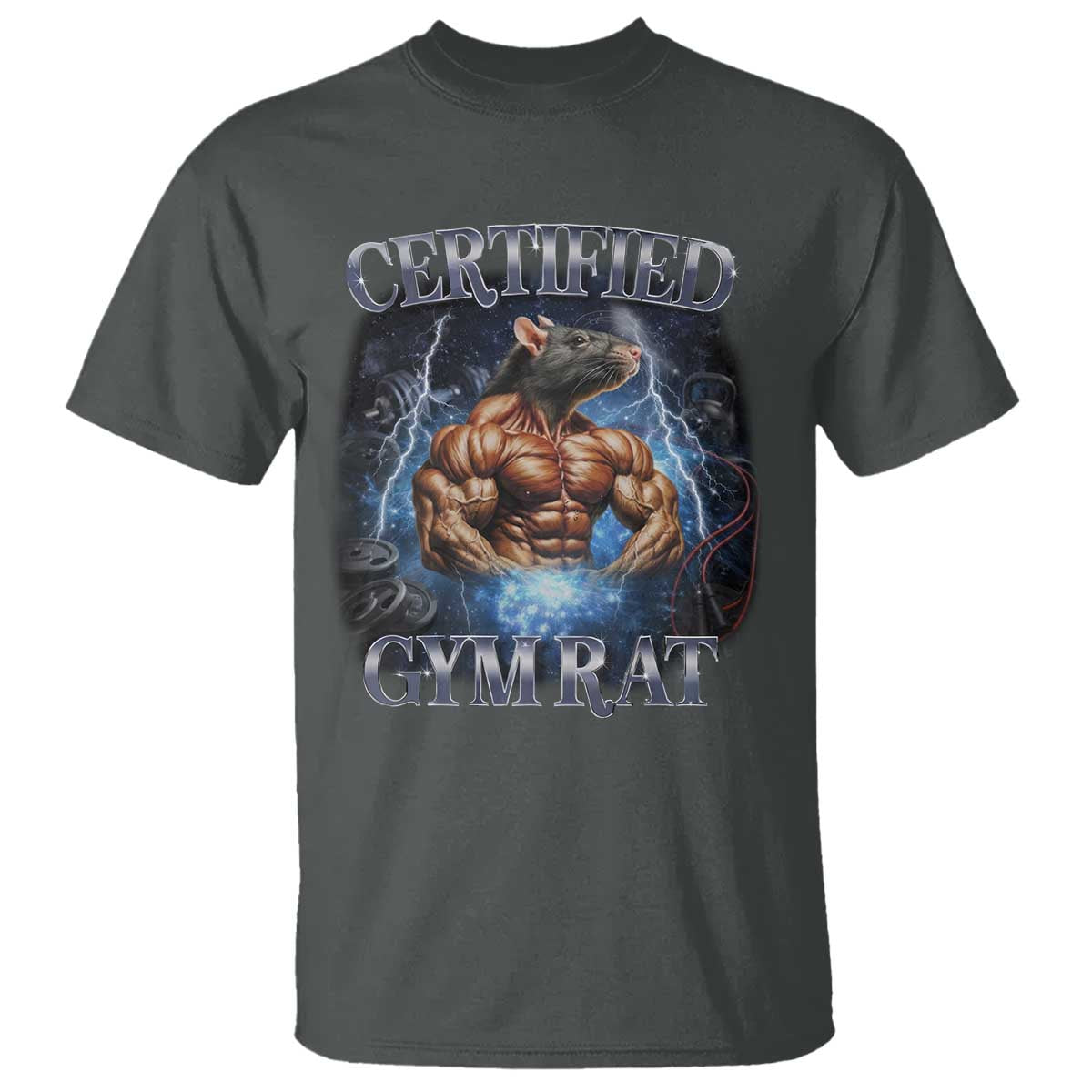 Funny Certified Gym Rat T Shirt Fitness Bodybuilding Gym Lovers Meme - Wonder Print Shop