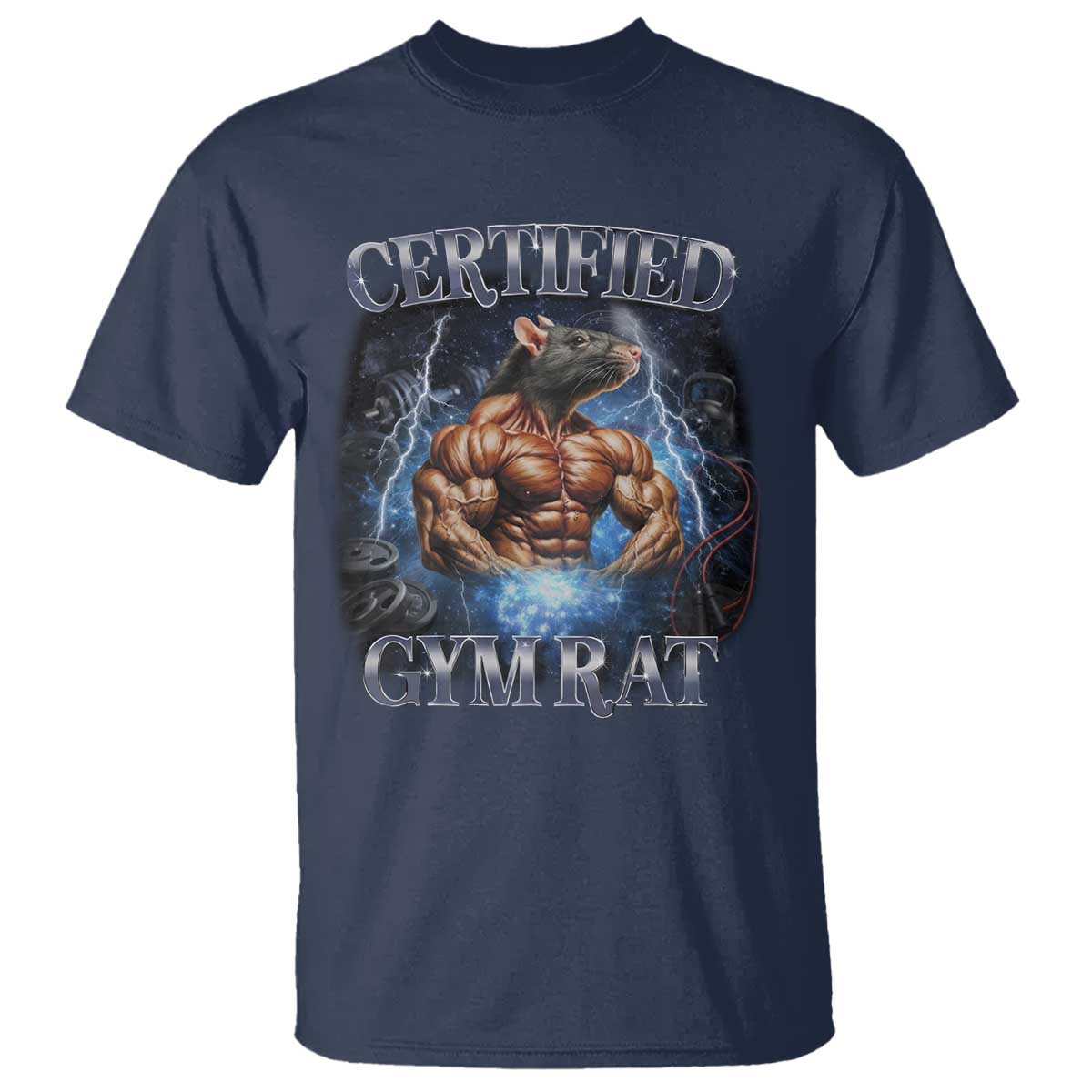Funny Certified Gym Rat T Shirt Fitness Bodybuilding Gym Lovers Meme - Wonder Print Shop