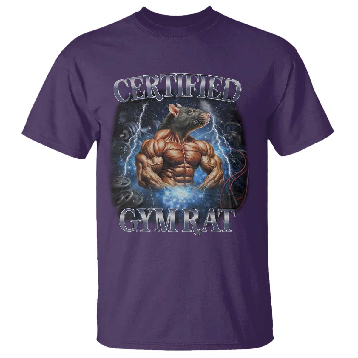 Funny Certified Gym Rat T Shirt Fitness Bodybuilding Gym Lovers Meme - Wonder Print Shop