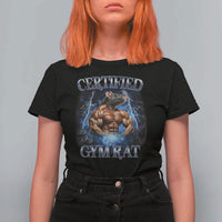 Funny Certified Gym Rat T Shirt For Women Fitness Bodybuilding Gym Lovers Meme - Wonder Print Shop