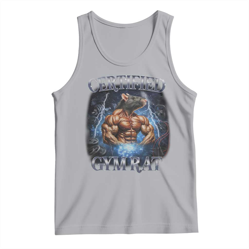 Funny Certified Gym Rat Tank Top Fitness Bodybuilding Gym Lovers Meme - Wonder Print Shop