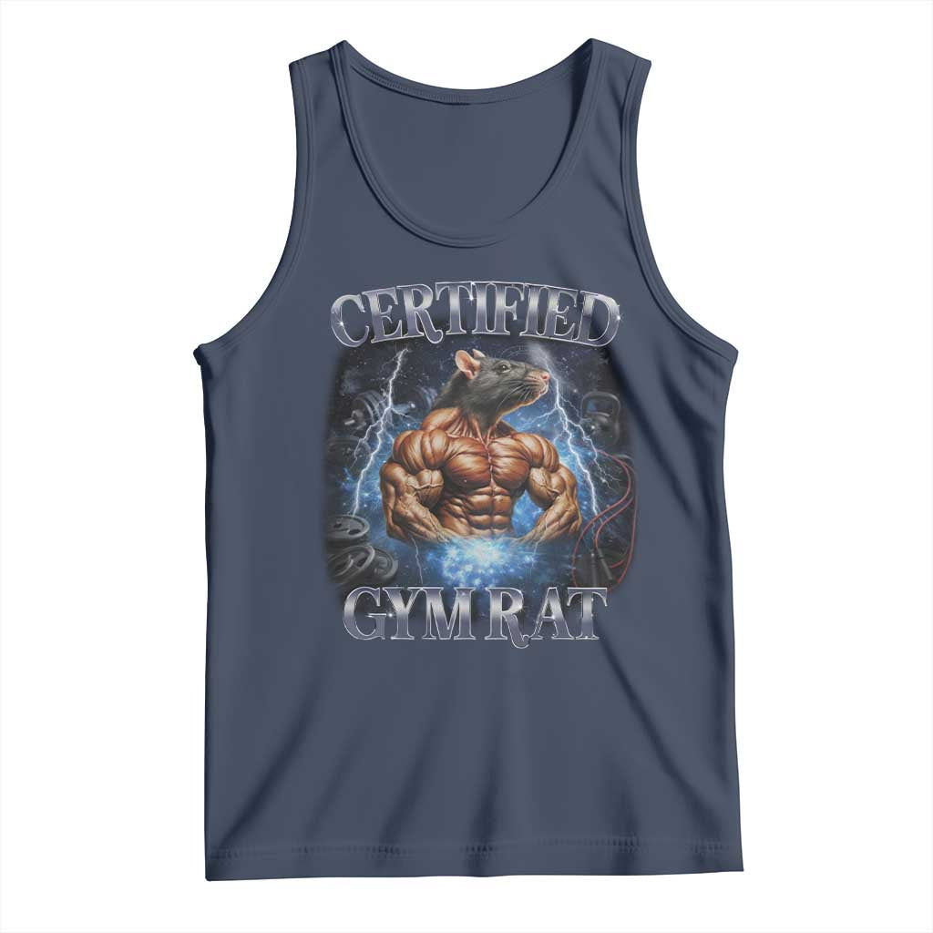 Funny Certified Gym Rat Tank Top Fitness Bodybuilding Gym Lovers Meme - Wonder Print Shop