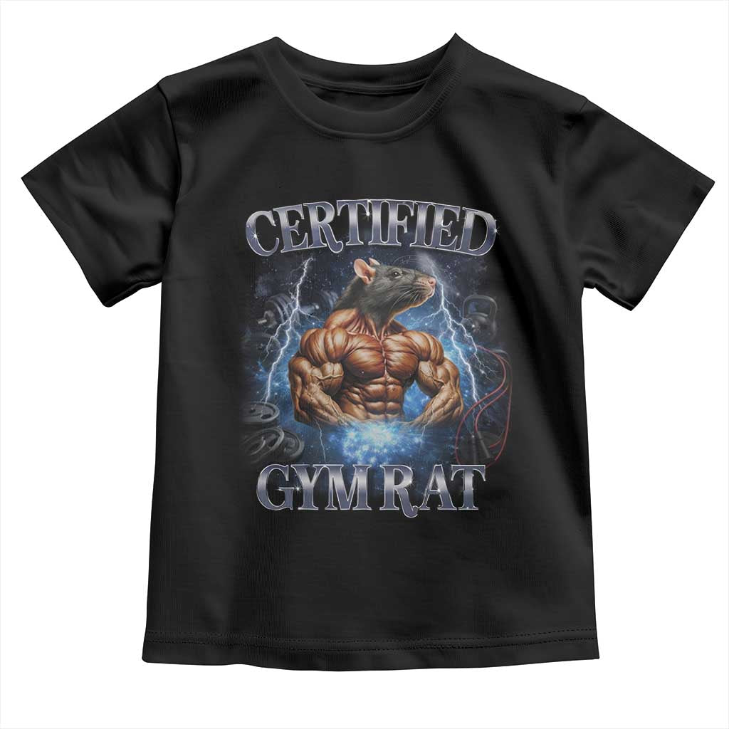 Funny Certified Gym Rat Toddler T Shirt Fitness Bodybuilding Gym Lovers Meme - Wonder Print Shop