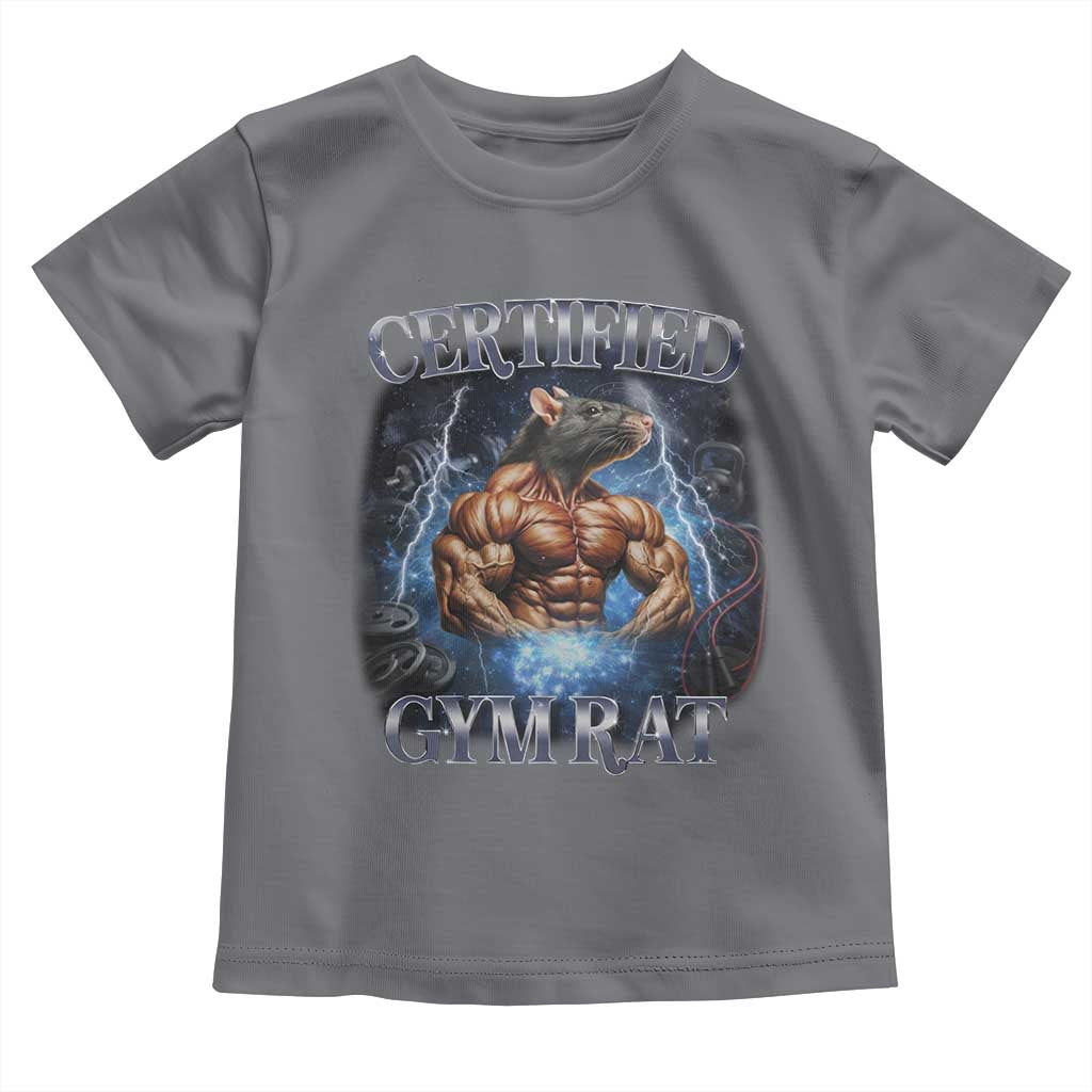 Funny Certified Gym Rat Toddler T Shirt Fitness Bodybuilding Gym Lovers Meme - Wonder Print Shop