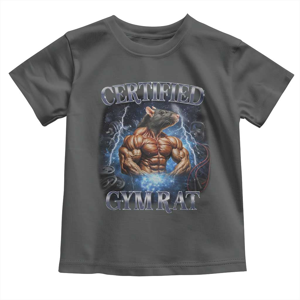 Funny Certified Gym Rat Toddler T Shirt Fitness Bodybuilding Gym Lovers Meme - Wonder Print Shop