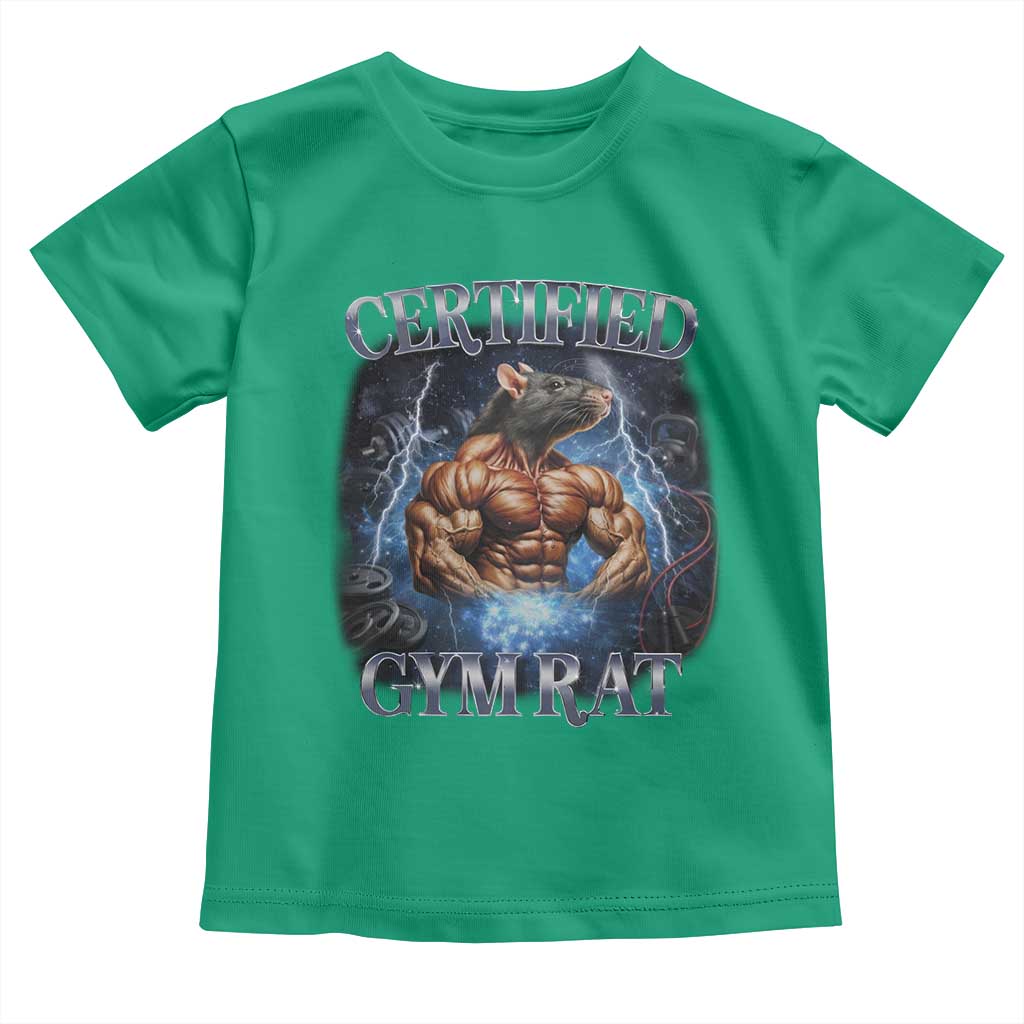 Funny Certified Gym Rat Toddler T Shirt Fitness Bodybuilding Gym Lovers Meme - Wonder Print Shop