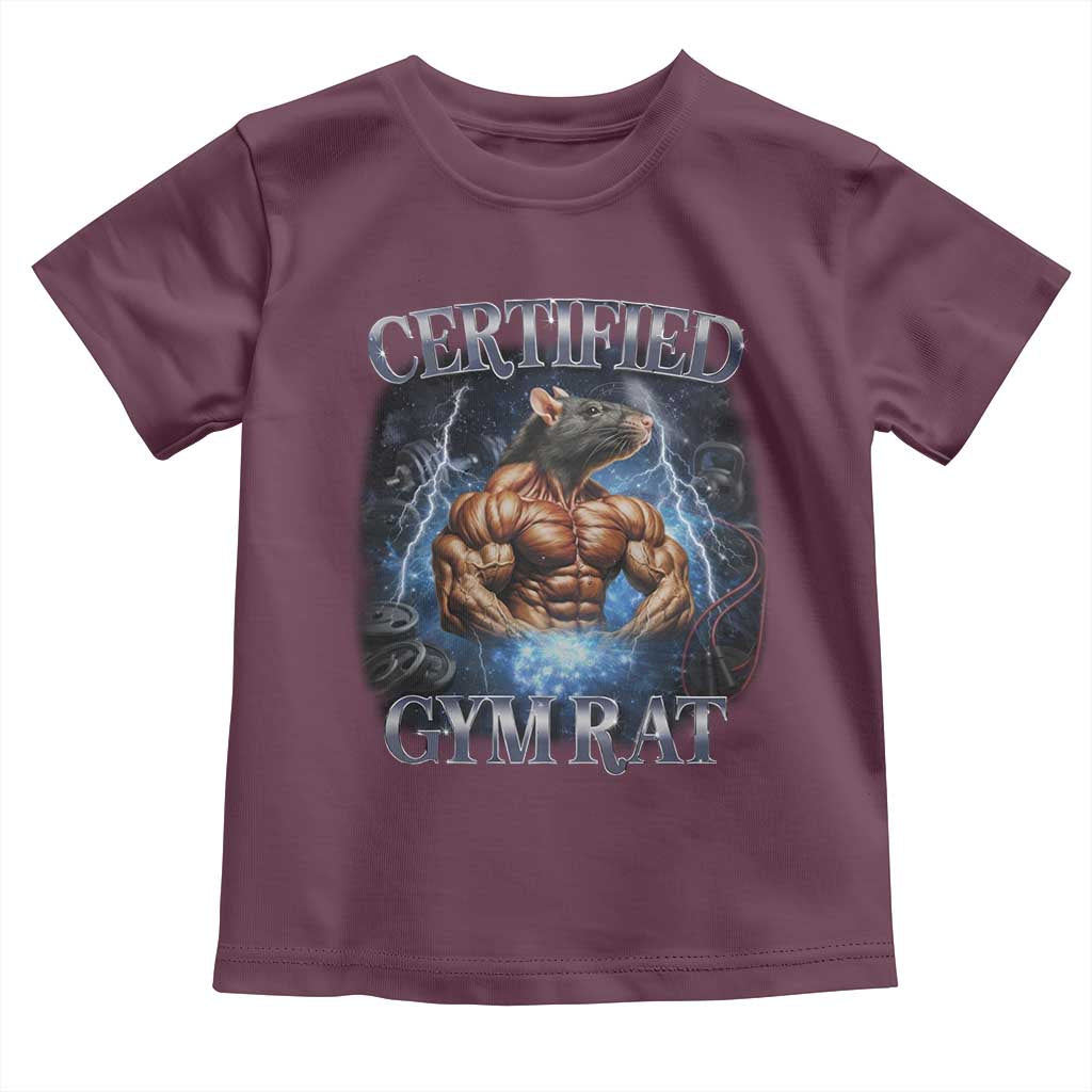 Funny Certified Gym Rat Toddler T Shirt Fitness Bodybuilding Gym Lovers Meme - Wonder Print Shop