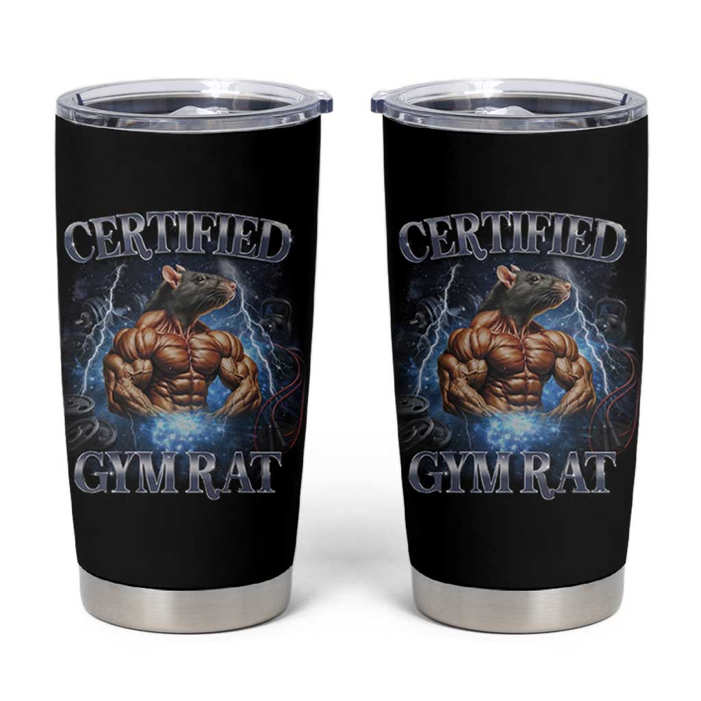 Funny Certified Gym Rat Tumbler Cup Fitness Bodybuilding Gym Lovers Meme - Wonder Print Shop