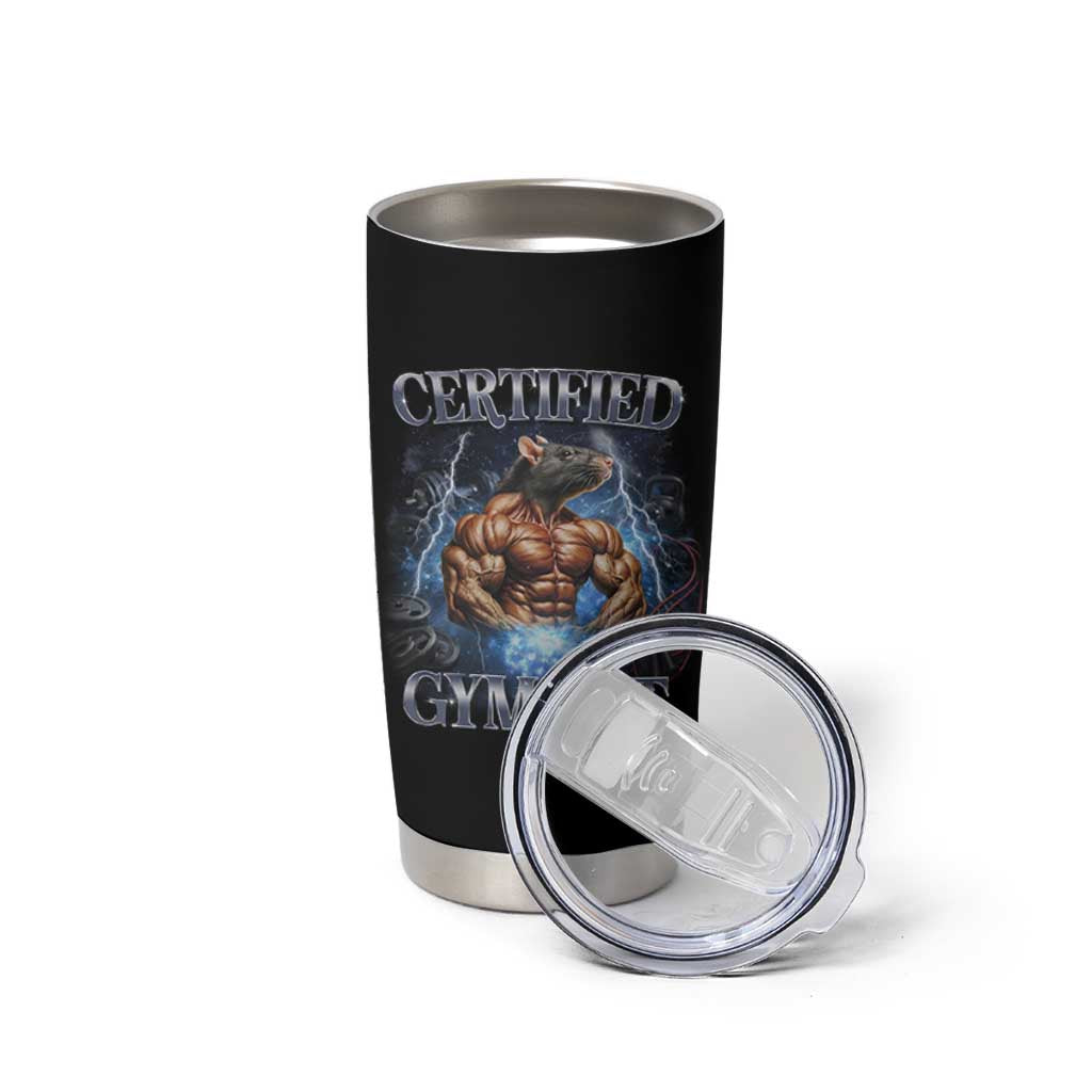 Funny Certified Gym Rat Tumbler Cup Fitness Bodybuilding Gym Lovers Meme - Wonder Print Shop