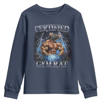 Funny Certified Gym Rat Youth Sweatshirt Fitness Bodybuilding Gym Lovers Meme - Wonder Print Shop