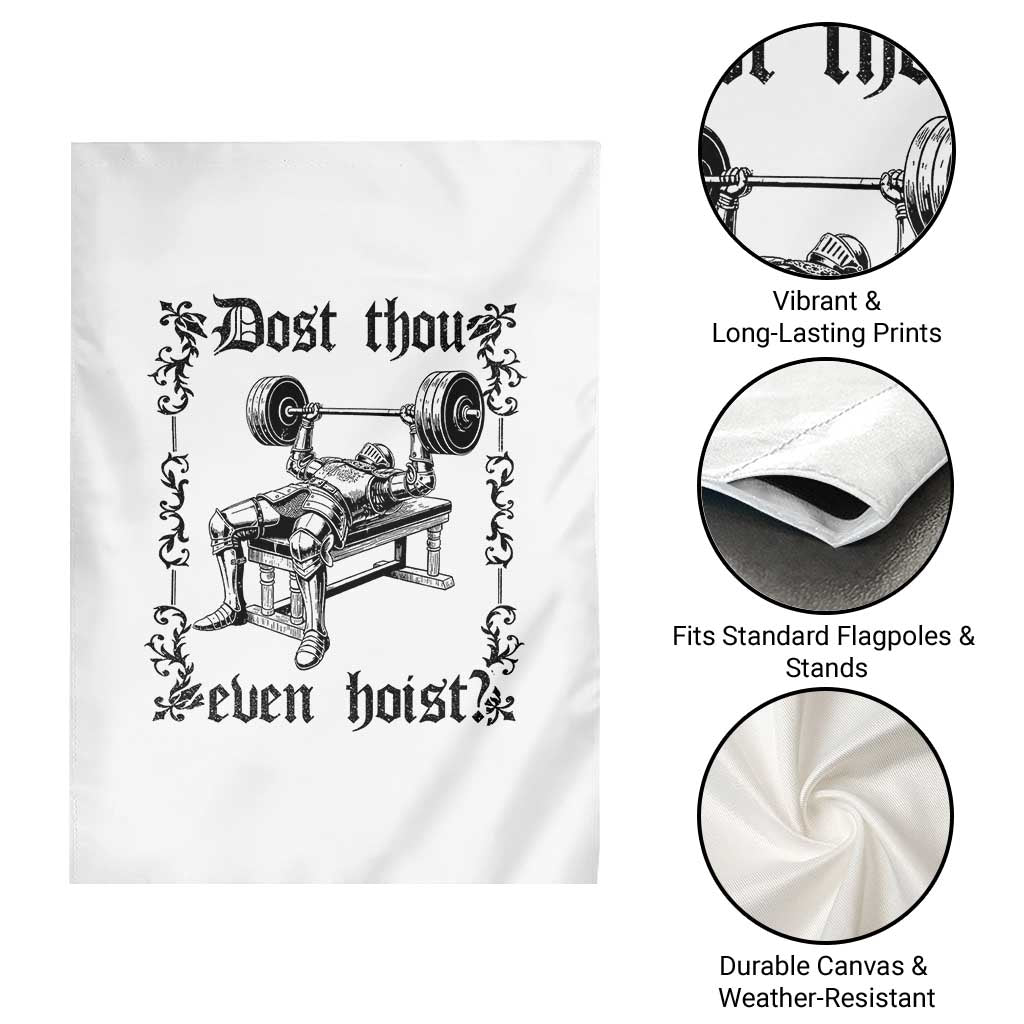 Funny Gym Meme Dost Thou Even Hoist Garden Flag Medieval Knight Weight Lifting Workout - Wonder Print Shop