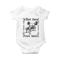 Funny Gym Meme Dost Thou Even Hoist Baby Onesie Medieval Knight Weight Lifting Workout - Wonder Print Shop