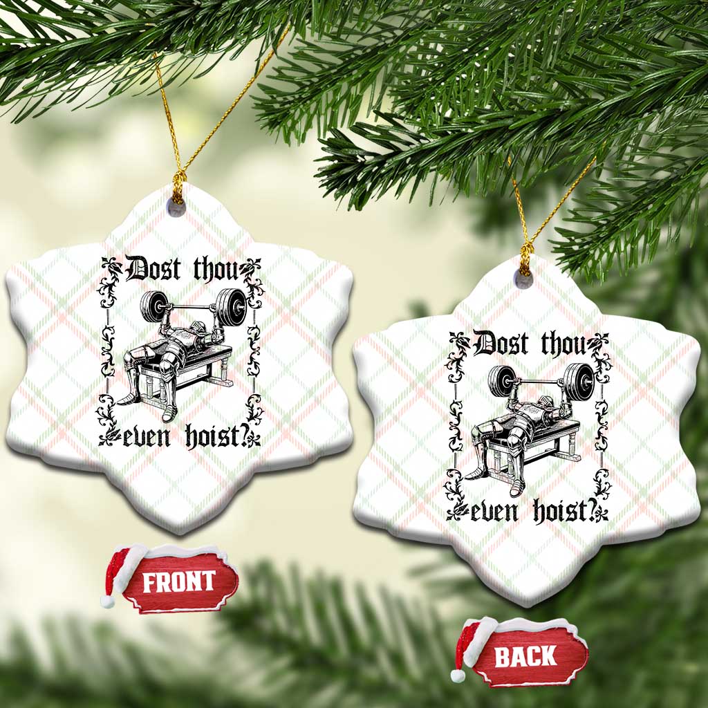 Funny Gym Meme Dost Thou Even Hoist Ceramic Ornament Medieval Knight Weight Lifting Workout - Wonder Print Shop